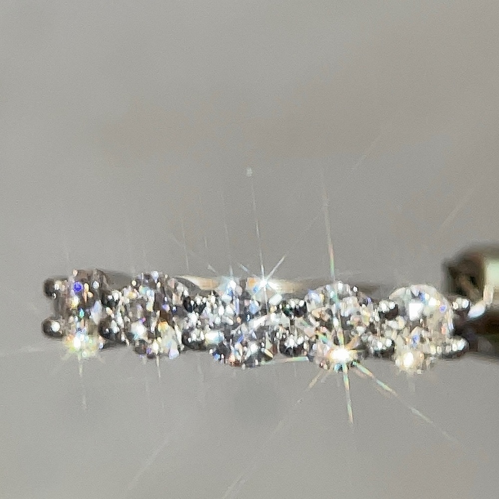 1.25tcw 925/Rhodium 5 Stone Anniversary Ring - Picture 6 of 15